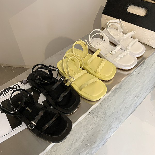 Sandale de dama din piele cu talpa plata in mai multe culori