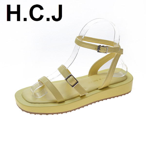 Sandale de dama din piele cu talpa plata in mai multe culori