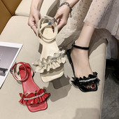 Sandale de dama din imitatie de piele cu perle in trei culori