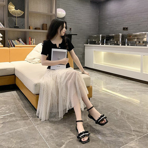 Sandale de dama din imitatie de piele cu perle in trei culori