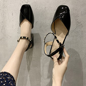 Sandale de damă moderne din piele artificială cu perle