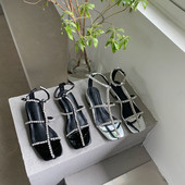 Model nou de sandale dama in doua culori cu perle