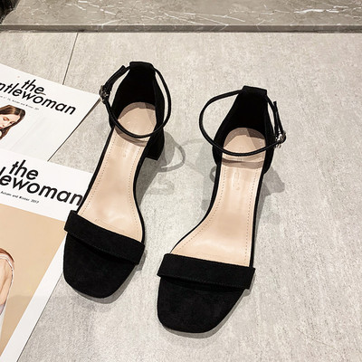 Sandale elegante de damă cu toc înalt cu cataramă