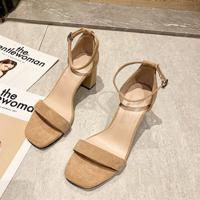 Sandale elegante de damă cu toc înalt cu cataramă