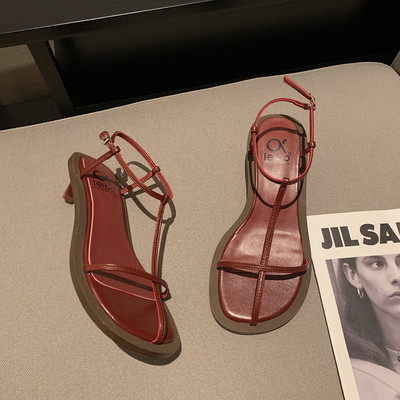 Sandale de dama din piele in trei culori - model uni