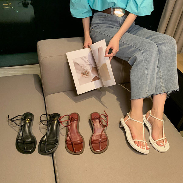 Sandale de dama din piele in trei culori - model uni