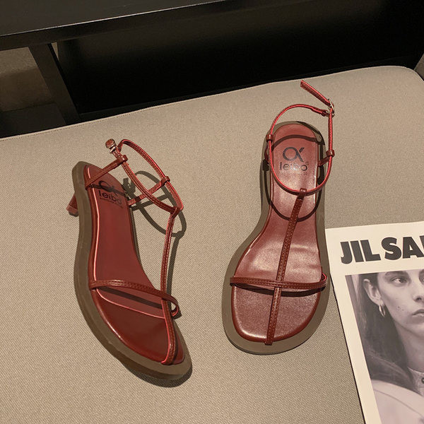 Sandale de dama din piele in trei culori - model uni