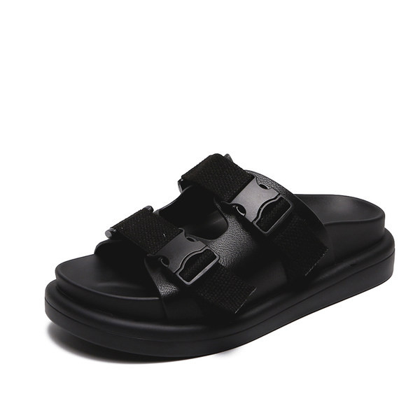 Papuci de dama alb si negru cu talpa plata