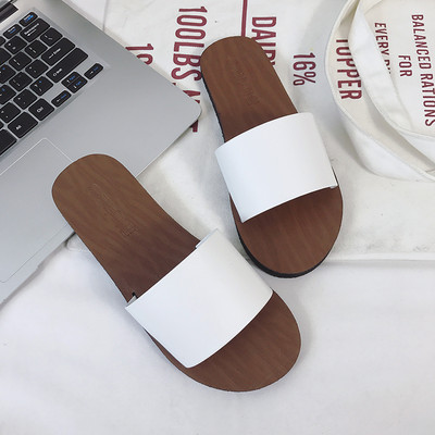 Papuci casual de dama cu talpa plata, model simplu