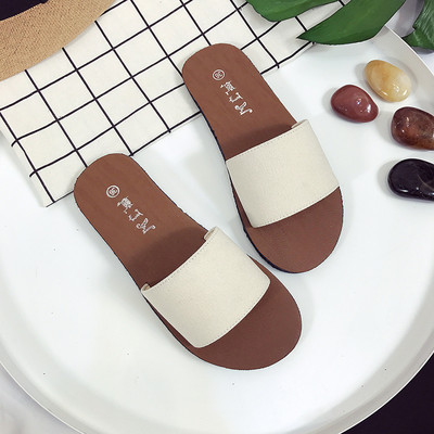 Papuci casual de dama cu talpa plata, model simplu