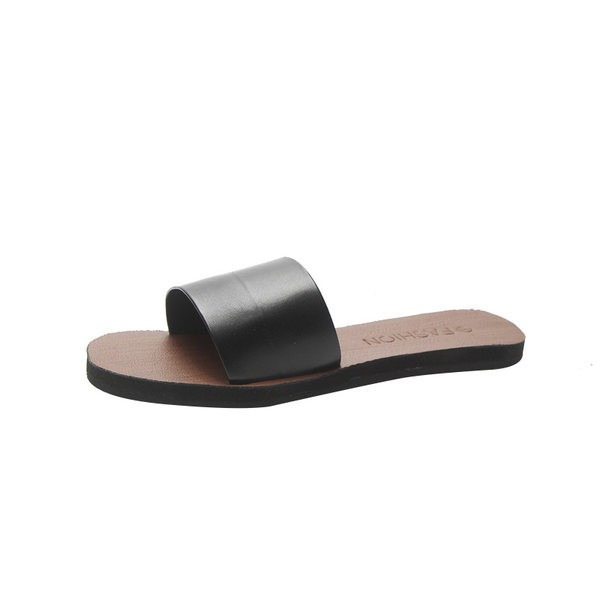 Papuci casual de dama cu talpa plata, model simplu