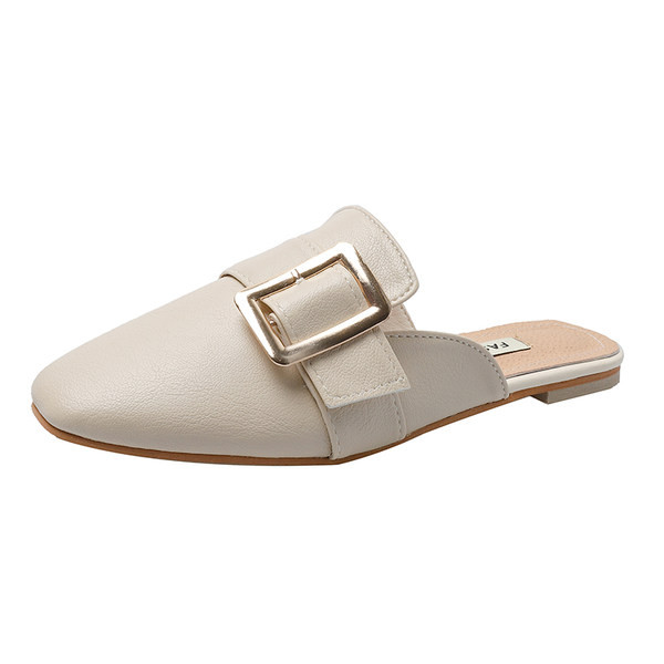 Papuci de damă cu model rotunjit cu cataramă