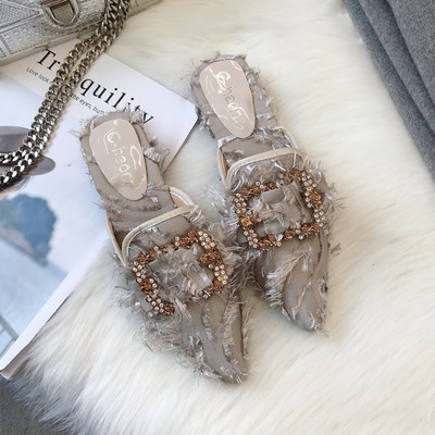 Actual papuci de dama model ascutit cu catarama