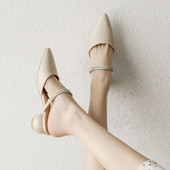 Papuci de dama inchisi din piele ecologica cu toc de 5,5 cm