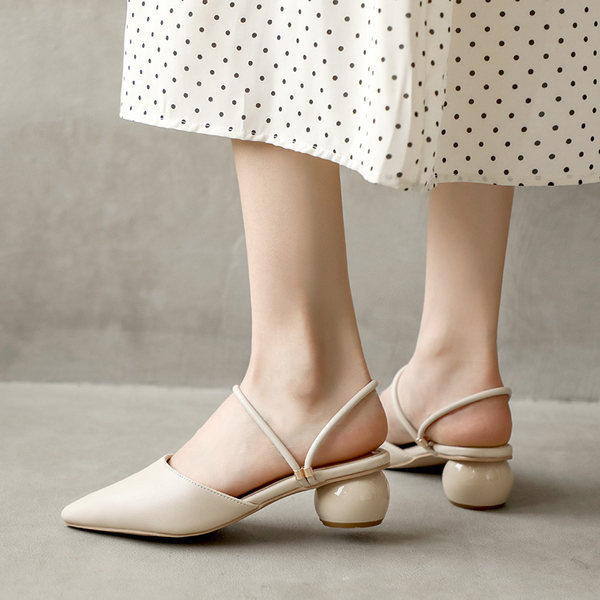 Papuci de dama inchisi din piele ecologica cu toc de 5,5 cm