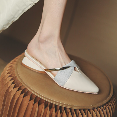 Νέο μοντέλο γυναικείες μυτερές παντόφλες με τακούνι 3,5 εκ