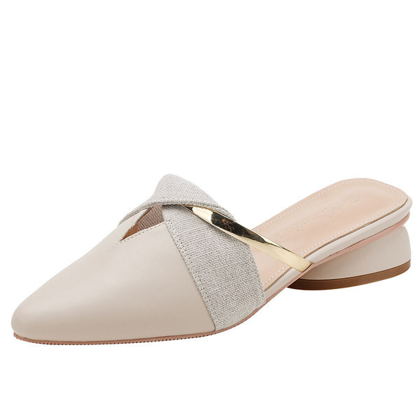 Νέο μοντέλο γυναικείες μυτερές παντόφλες με τακούνι 3,5 εκ