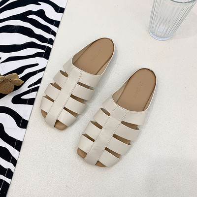 Papuci de dama din imitatie de piele in trei culori cu talpa plata