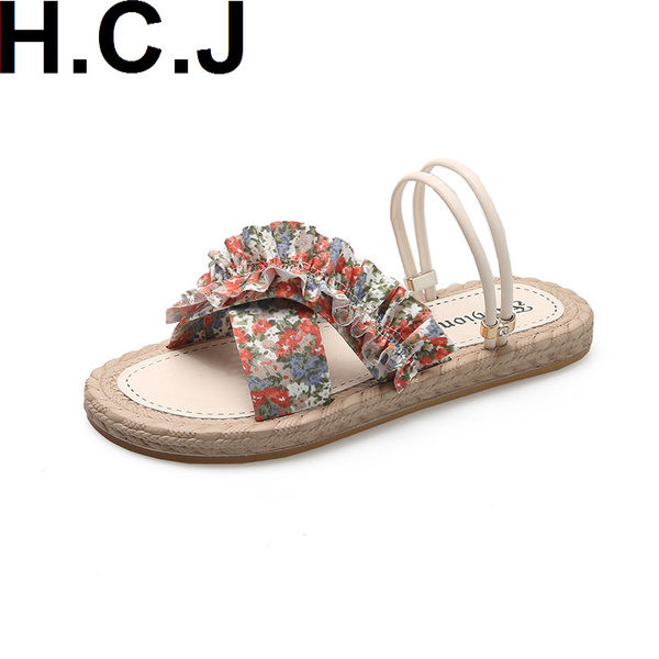 Papuci dama cu model floral in trei culori