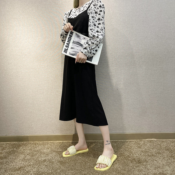 Papuci casual dama cu talpa plata in trei culori