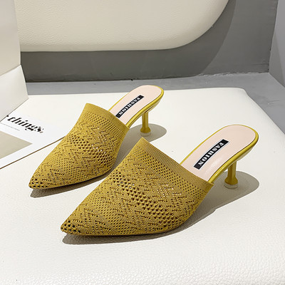 Κομψές γυναικείες ψηλοτάκουνες παντόφλες μυτερό μοντέλο