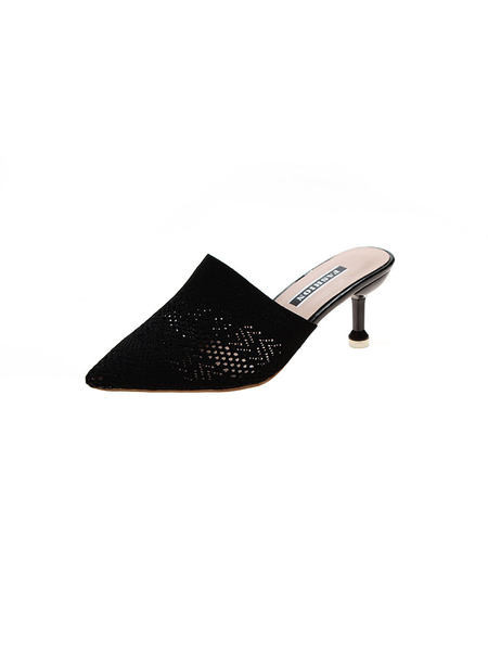 Κομψές γυναικείες ψηλοτάκουνες παντόφλες μυτερό μοντέλο