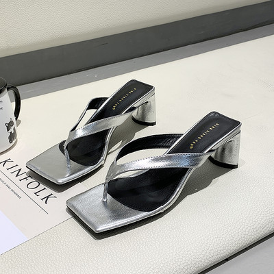 Papuci topici de damă peste vârf cu tocuri înalte