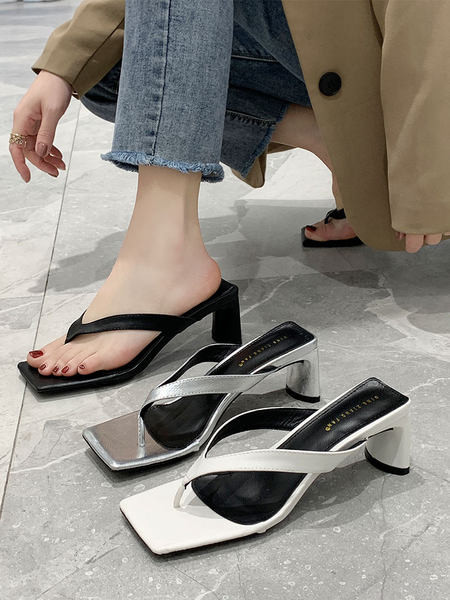 Papuci topici de damă peste vârf cu tocuri înalte