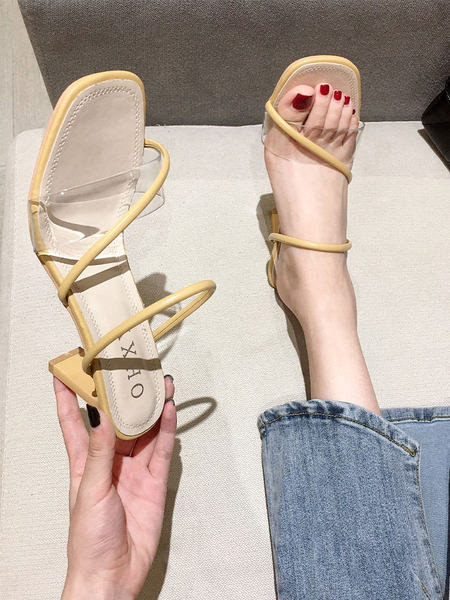 Actuala papuci de dama cu toc inalt model curat