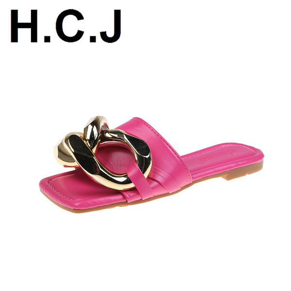 Papuci de dama cu decor metalic si talpa plata in trei culori