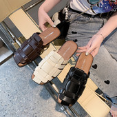 Papuci de dama din imitatie de piele cu talpa plata - trei culori