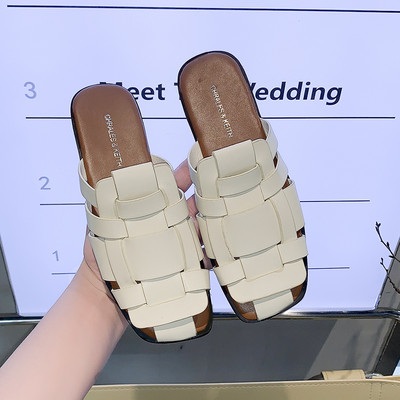 Papuci de dama din imitatie de piele cu talpa plata - trei culori