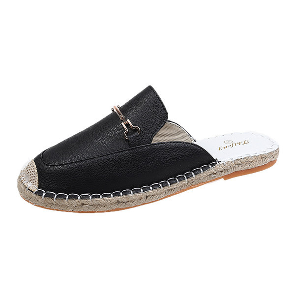 Papuci de dama moderni model oval cu talpa plata