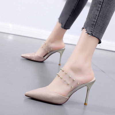 Novi model ženskih sandala na špic sa kockicama i visokom petom 9 cm