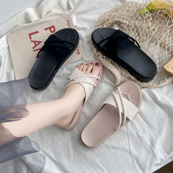 Papuci casual dama cu talpa plata din piele intoarsa ecologica