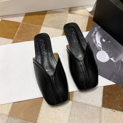 Casual παντόφλες με επίπεδη σόλα από οικολογικό δέρμα