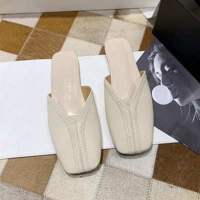 Casual παντόφλες με επίπεδη σόλα από οικολογικό δέρμα