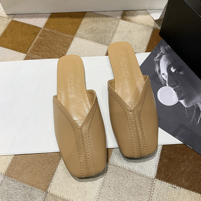 Casual παντόφλες με επίπεδη σόλα από οικολογικό δέρμα