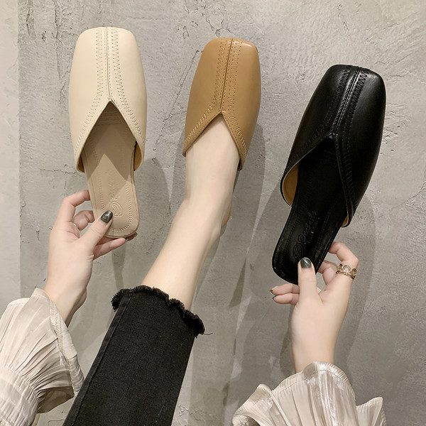 Casual παντόφλες με επίπεδη σόλα από οικολογικό δέρμα