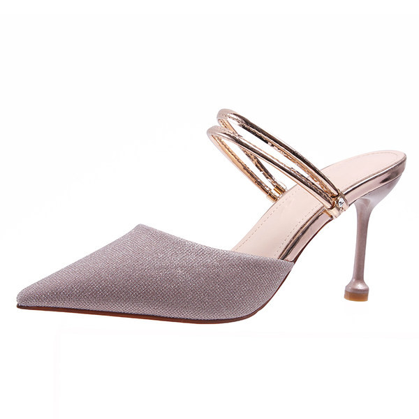 Μοντέρνες γυναικείες μυτερές παντόφλες με τακούνι ύψους 8,5 εκ