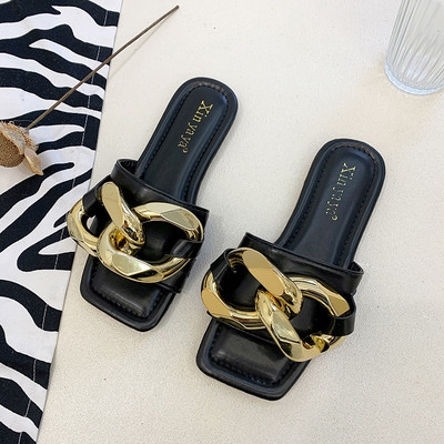 Papuci casual dama cu decor metalic in patru culori