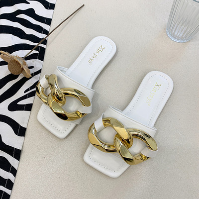 Papuci casual dama cu decor metalic in patru culori