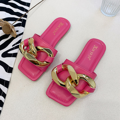 Papuci casual dama cu decor metalic in patru culori