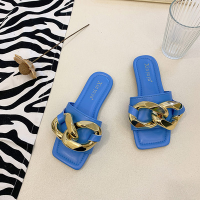 Papuci casual dama cu decor metalic in patru culori