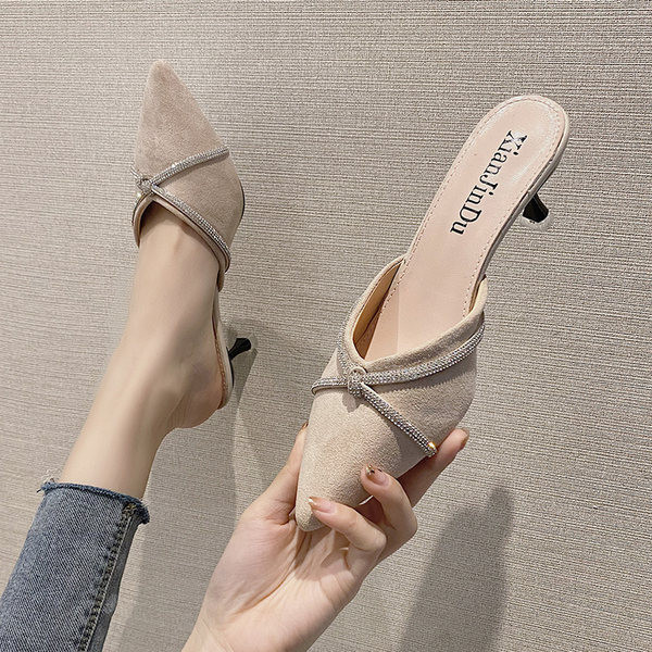 Papuci de dama eleganti in doua modele cu toc inalt