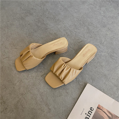 Papuci casual model uni cu toc pentru femei