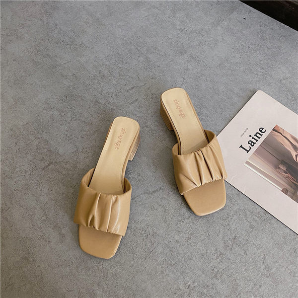 Papuci casual model uni cu toc pentru femei