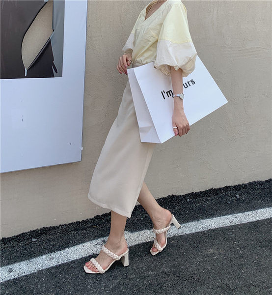 Papuci moderni de dama din piele ecologica cu toc de 8 cm