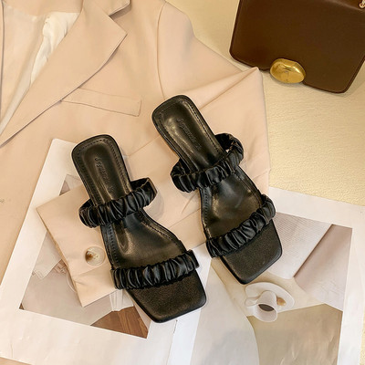 Papuci de dama din imitatie de piele in trei culori