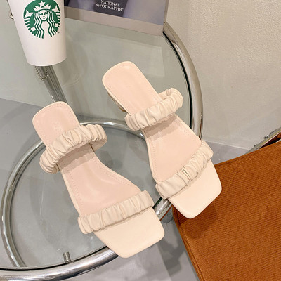 Papuci de dama din imitatie de piele in trei culori